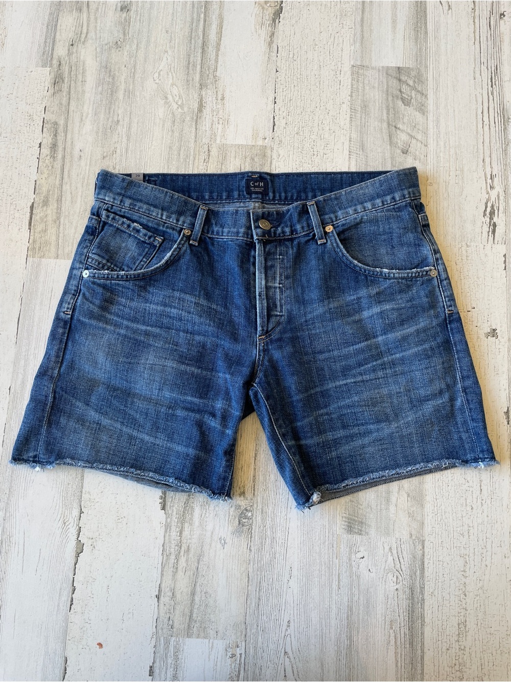 Citizens Of Humanity Dark Blue Denim Cutoff Shorts SZ 29